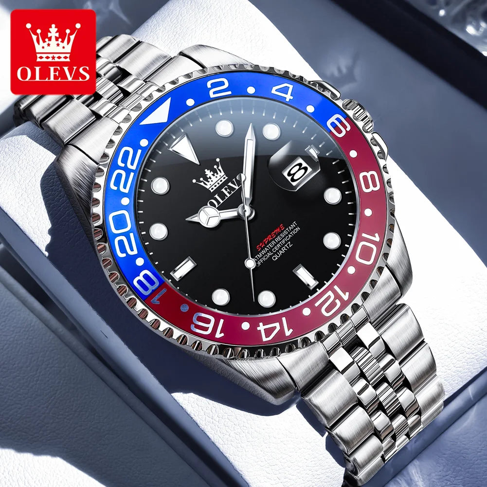 OLEVS 5657 Herrenuhr Original Kalender Quarz Armbanduhr 30M wasserdicht Leuchtend Business Herrenuhr Armbanduhren für Herren
