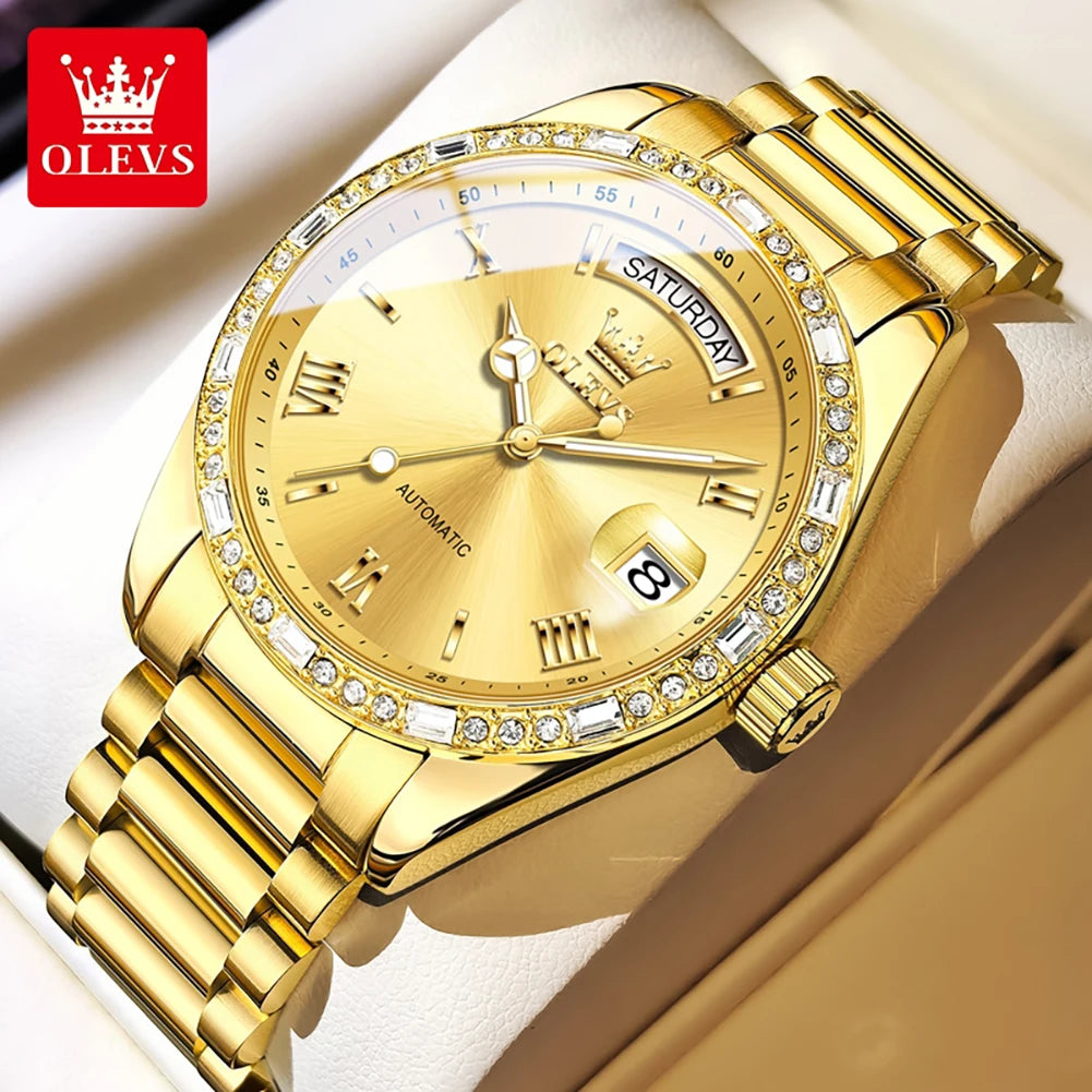 OLEVS 6747 Herrenuhr Original Mechanische Automatikuhr Für Männer Wasserdichte Business-Uhr Aus Stahl Für Herren Armbanduhr Reloj