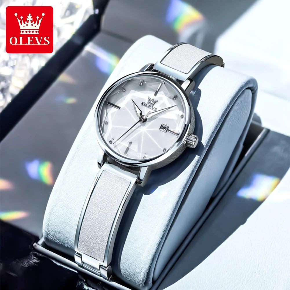 OLEVS 5656 Damenuhren, schöne, elegante Mode-Quarzuhr, wasserdicht, leuchtendes Datum, Damenuhr, Reloj Mujer