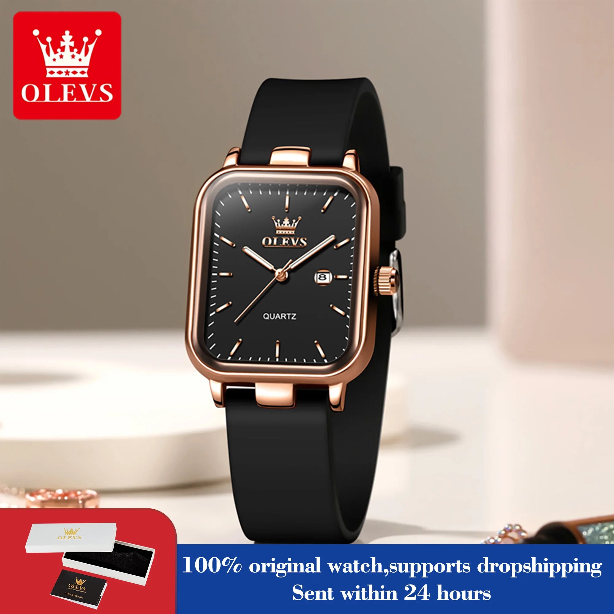 OLEVS 7089 Damenuhr Top Marke Kalender Quarz Damen Armbanduhr Wasserdicht Leuchtend Einfach Mode Elegant Damen Handuhr