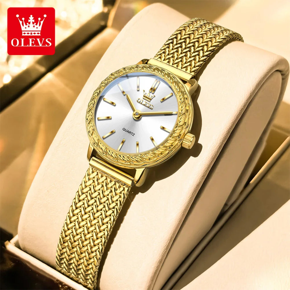 OLEVS 5643 Damen-Quarzuhr, hochhartes Spiegelglas, modische, wasserdichte Uhr für Frauen, Top-Marke, einfache Luxus-Damenuhr