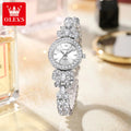 OLEVS Damenuhr 5887 Original Mode Quarzuhren Wasserdicht Leuchtende Damenuhren Diamant Schleifenarmband Geschenkbox Neu