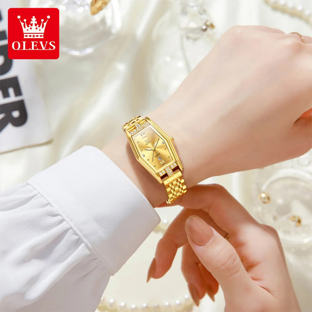 OLEVS 3699 Damen Quarzuhr Simple Luxury Kalenderuhr Für Frauen Leuchtende Wasserdichte Elegante Damenuhr Edelstahlarmband