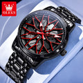 OLEVS 3701 Quarzuhr Herren Stahlarmband Hohl Mode Wasserdichte Uhr für Männer Leuchtende Top Marke Original Männliche Handuhr