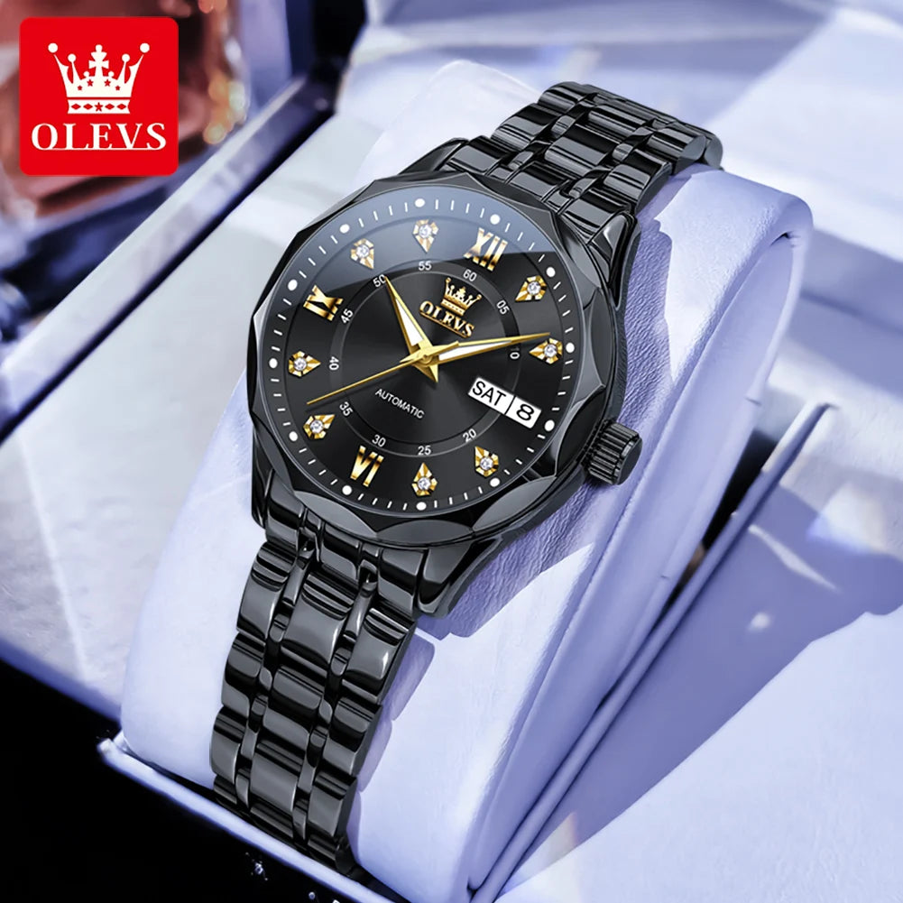 OLEVS 6727 Automatikuhr Damen Top Marke Luxus Wasserdichte Mechanische Uhr Für Frauen Doppelkalender Damen Kleideruhr