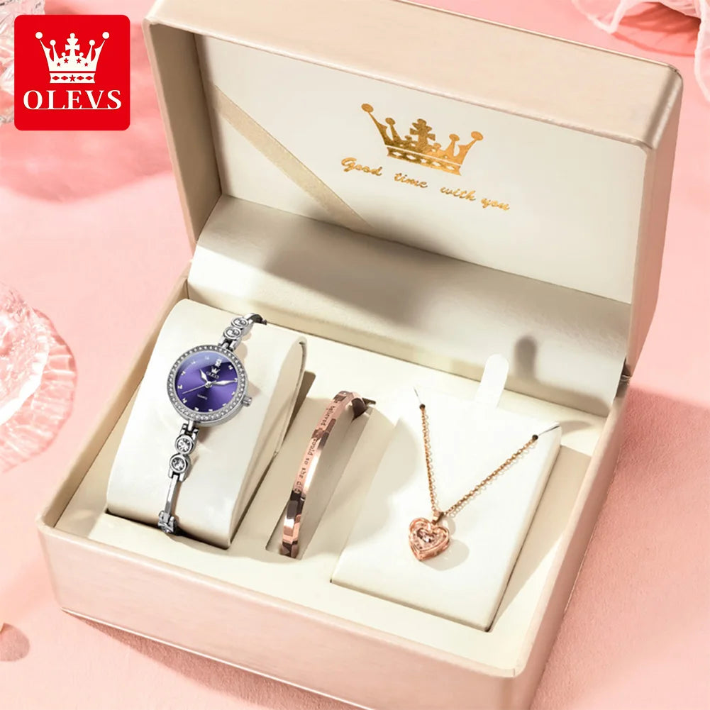 OLEVS 5670 Neue Damenarmbanduhren Wasserdichte Leuchtquarzuhr Edelstahlarmbanduhren für Damen Armbanduhr Reloj Mujer