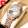 OLEVS 6732 Damenuhr Hohl Automatische Mechanische Uhr Für Frauen Edelstahlarmband Luxus Original Wasserdichte Armbanduhr