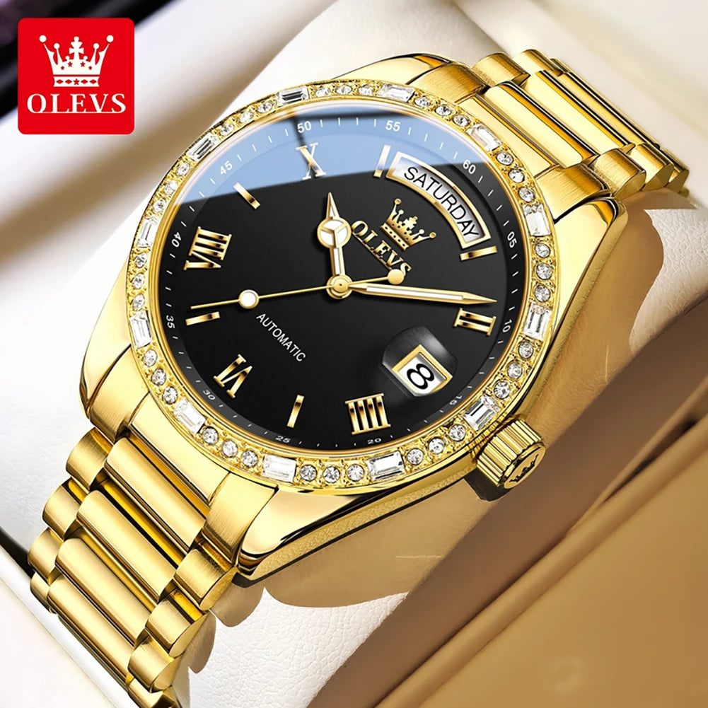OLEVS 6747 Herrenuhr Original Mechanische Automatikuhr Für Männer Wasserdichte Business-Uhr Aus Stahl Für Herren Armbanduhr Reloj