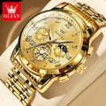 OLEVS 2859 Herrenuhr Mondphase Quarzuhr für Herren Wasserdicht Leuchtend Edelstahl Luxusmarke Original Armbanduhr Herren