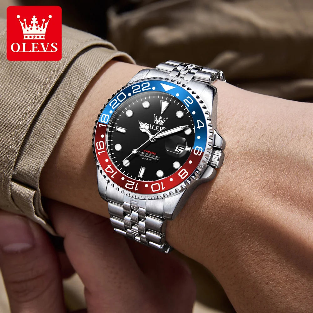 OLEVS 5657 Herrenuhr Original Kalender Quarz Armbanduhr 30M wasserdicht Leuchtend Business Herrenuhr Armbanduhren für Herren