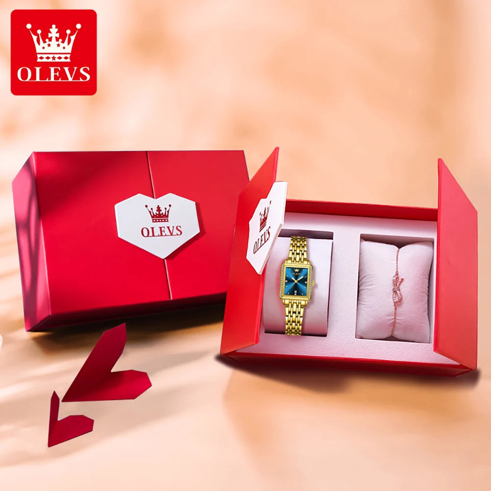 OLEVS 9995 Damenuhr Klassische Quarzuhr für Damen Luxuriöse Original Edelstahl Wasserdichte Kalender Damenuhr