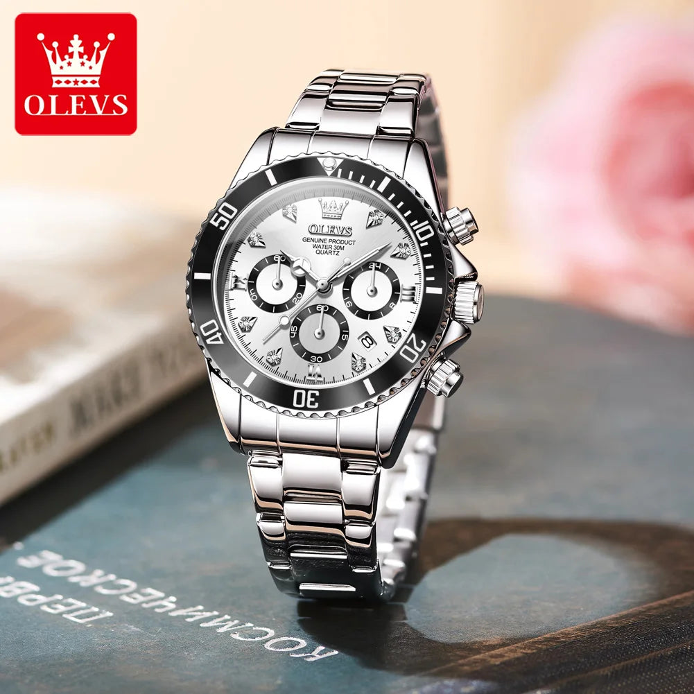 OLEVS 5632 Damenuhr Mode Chronograph Wasserdicht Leuchtende Quarzuhr Damen Original Luxus Datum Damenuhr