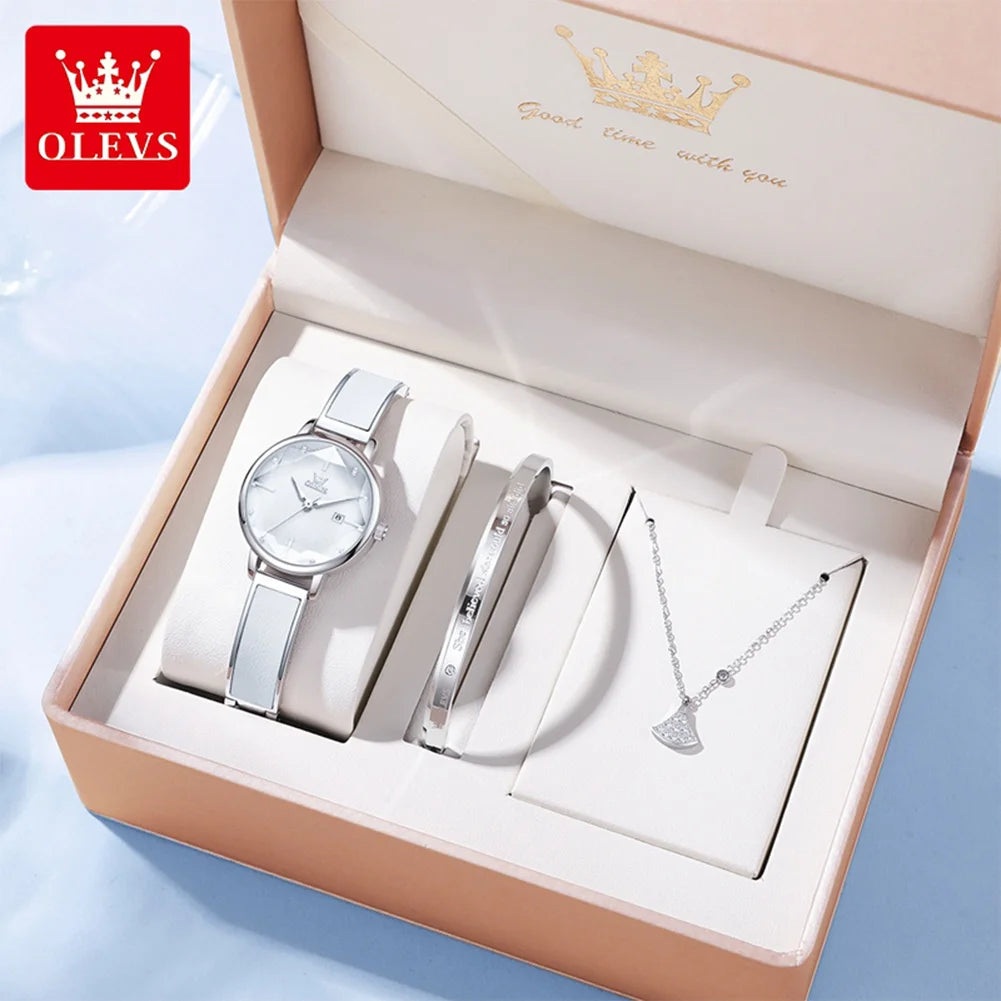 OLEVS 5656 Damenuhren, schöne, elegante Mode-Quarzuhr, wasserdicht, leuchtendes Datum, Damenuhr, Reloj Mujer