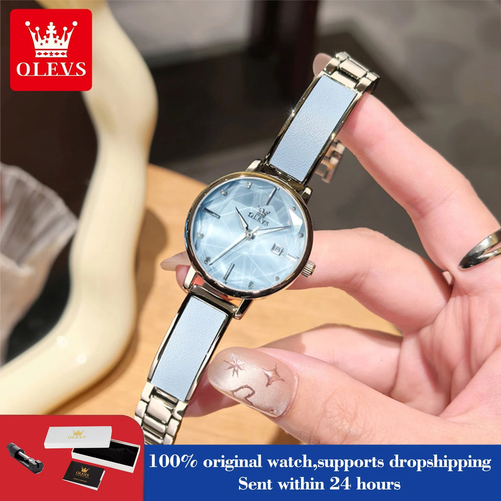 OLEVS 5656 Damenuhren, schöne, elegante Mode-Quarzuhr, wasserdicht, leuchtendes Datum, Damenuhr, Reloj Mujer