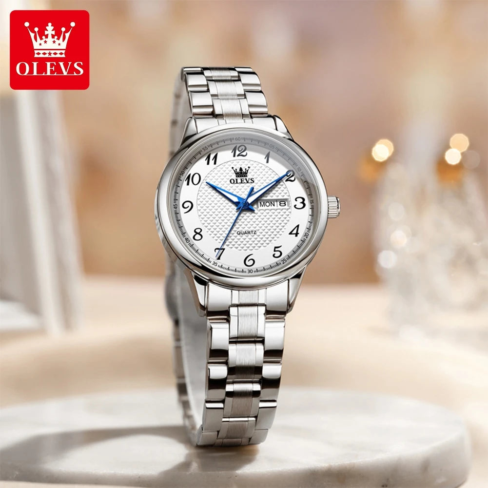 OLEVS 5667 Aufgerüstete Partneruhr Original Luxus Importiertes Uhrwerk Quarzuhren Für Damen und Herren Wasserdicht Leuchtend Reloj