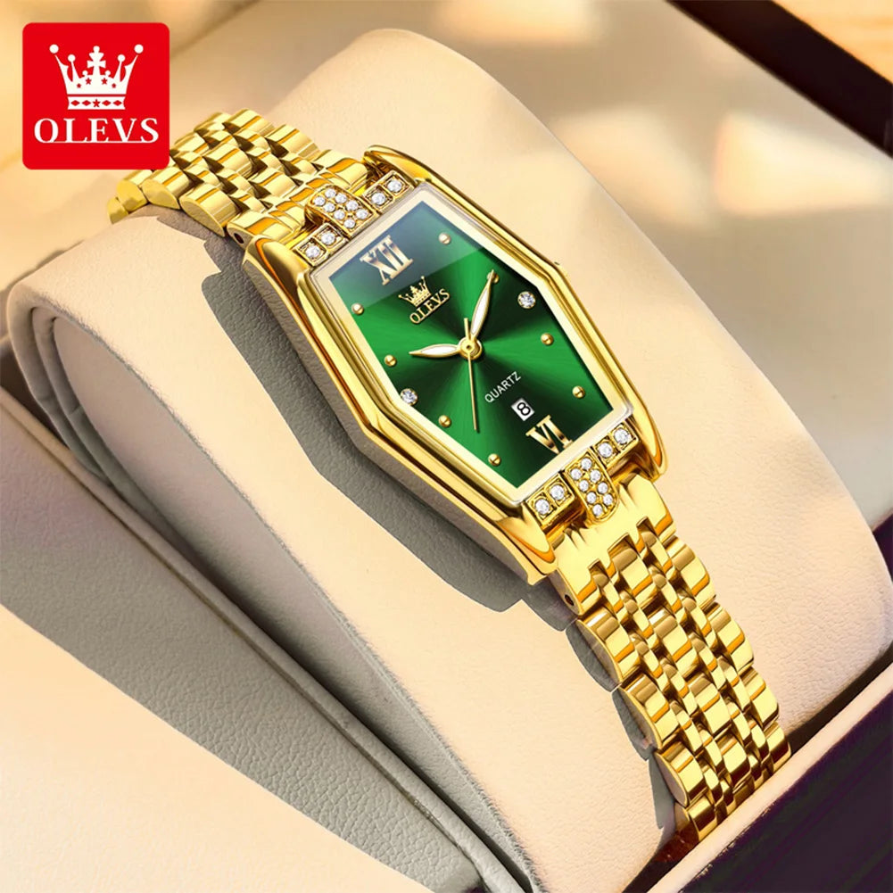 OLEVS 3699 Damen Quarzuhr Simple Luxury Kalenderuhr Für Frauen Leuchtende Wasserdichte Elegante Damenuhr Edelstahlarmband