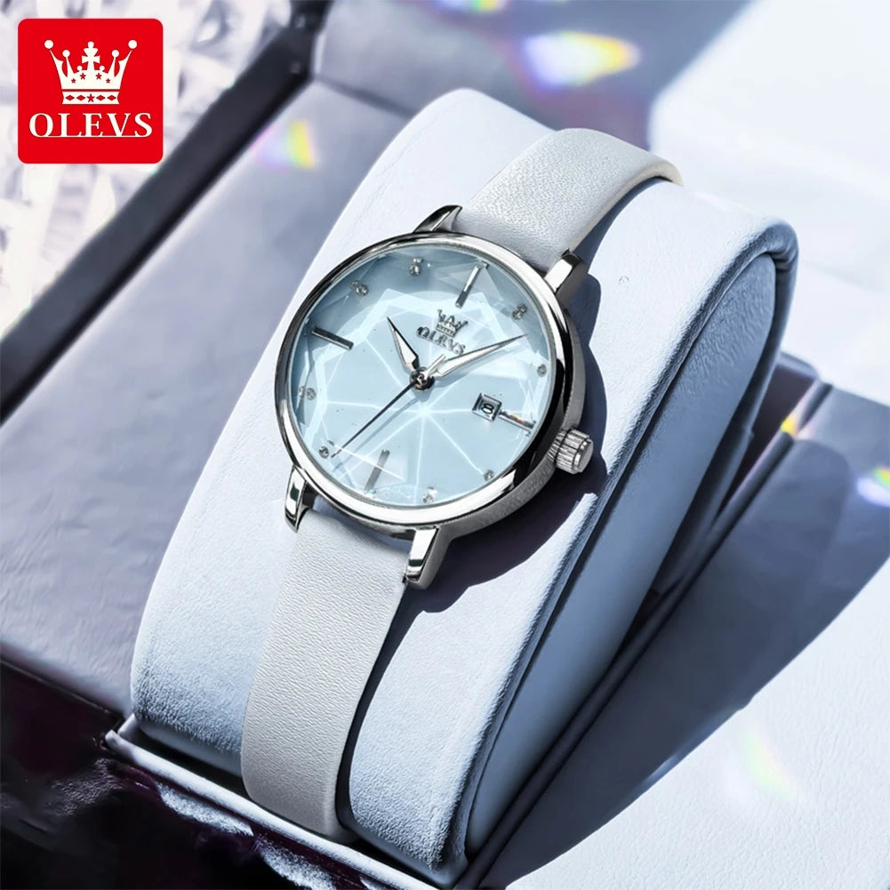 OLEVS 5656 Damenuhren, schöne, elegante Mode-Quarzuhr, wasserdicht, leuchtendes Datum, Damenuhr, Reloj Mujer