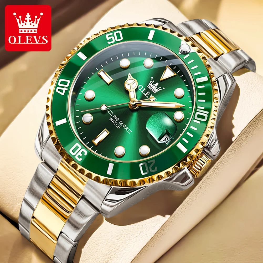 OLEVS 5885 Herrenuhr Top Marke Wasserdicht Edelstahl Kalender Mode Herren Handuhr Original Klassische Herren Armbanduhr