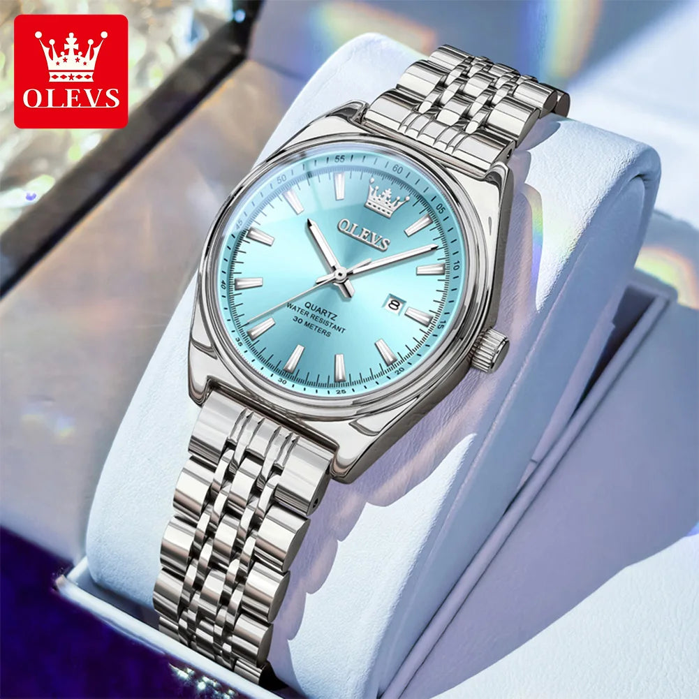 OLEVS 3703 Uhr für Damen Mode Elegante Damen Quarzuhr Top Marke Wasserdicht Leuchtender Kalender Luxus Damen Armbanduhr