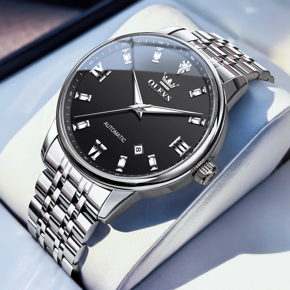 OLEVS 6723 Herren Automatikuhren Business Datum Mechanische Uhr für Männer Luxus Mode Wasserdicht Leuchtend Original Handuhr