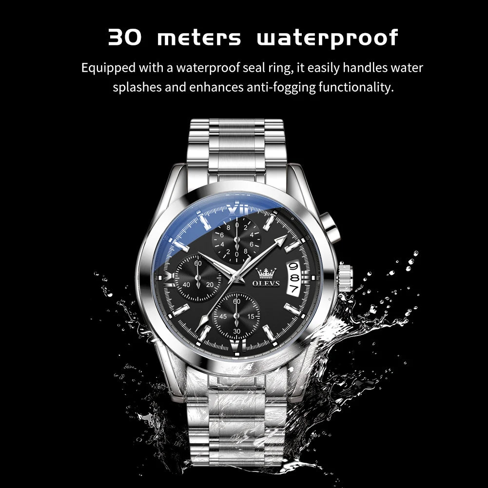 OLEVS 2987 Erkek Saati Moda Orijinal Marka Kuvars Saat Erkekler İçin Su Geçirmez Takvim Erkek El Saati Reloj