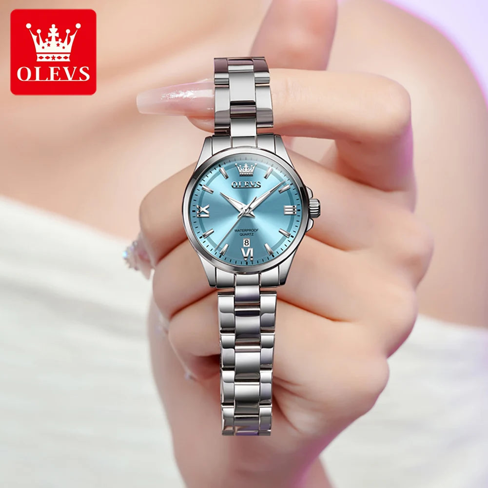 OLEVS 3668 Women's Watch High Hardness Coated Mirror Quartz Watch For Women Top Brand Calendar 30M Waterproof Fashion Hand Clock
