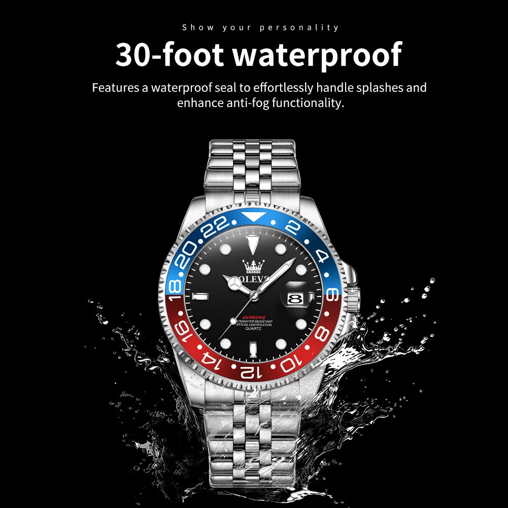 OLEVS 5657 Herrenuhr Original Kalender Quarz Armbanduhr 30M wasserdicht Leuchtend Business Herrenuhr Armbanduhren für Herren