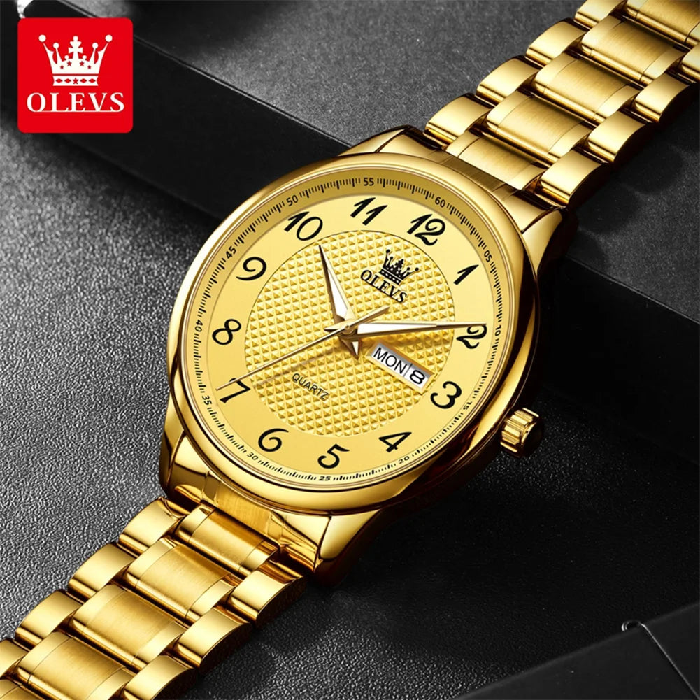 OLEVS 5667 Aufgerüstete Partneruhr Original Luxus Importiertes Uhrwerk Quarzuhren Für Damen und Herren Wasserdicht Leuchtend Reloj