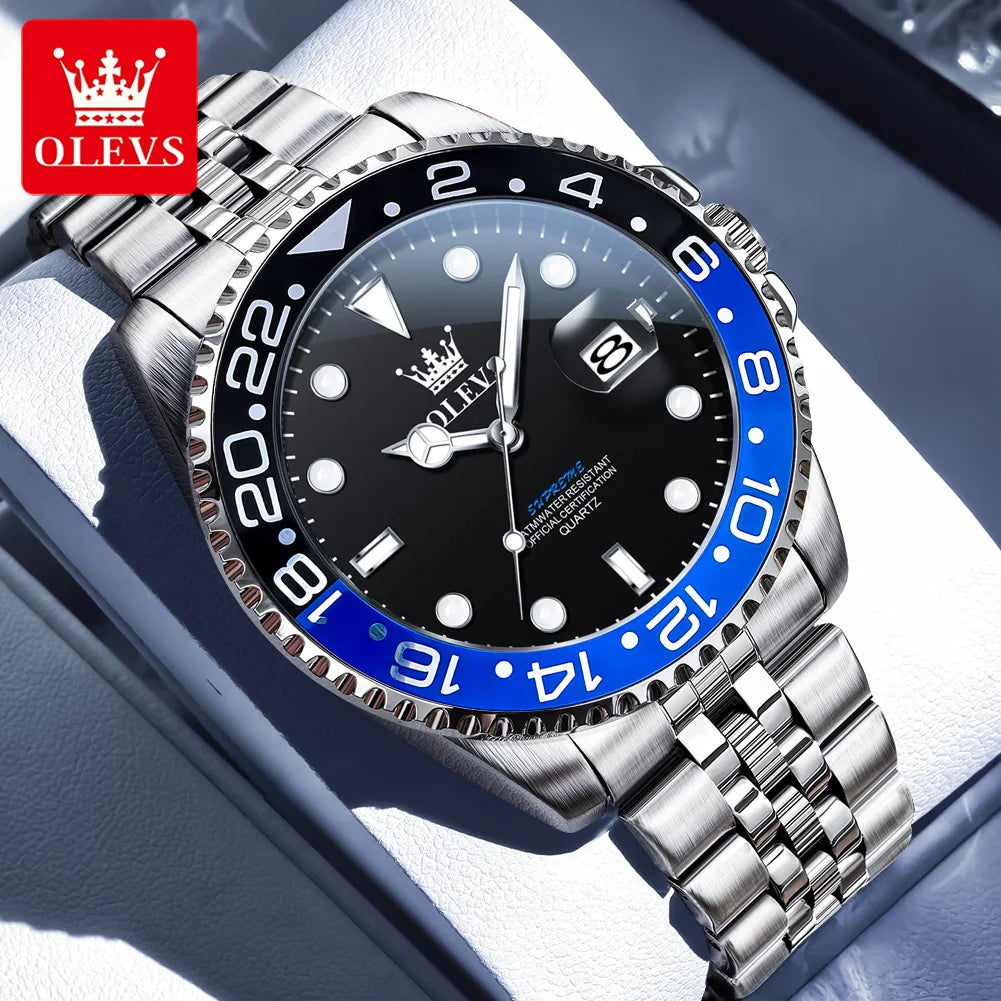 OLEVS 5657 Herrenuhr Original Kalender Quarz Armbanduhr 30M wasserdicht Leuchtend Business Herrenuhr Armbanduhren für Herren